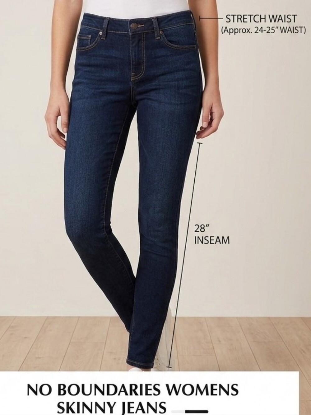 No Boundaries Womens Skinny Jeans Blue Stretch Waist Juniors Size 11
